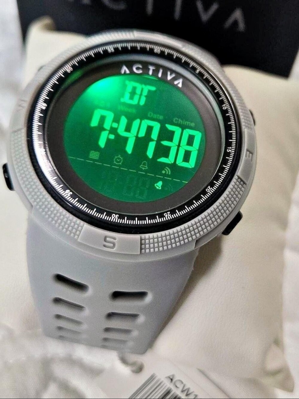 Ativa 51 Gray Digital Sports Watch with Green Backlight